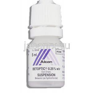 ベトプティック Betoptic, ベタキソロール 0.25% x 5ml 懸濁性点眼液 (Alcon) ボトル