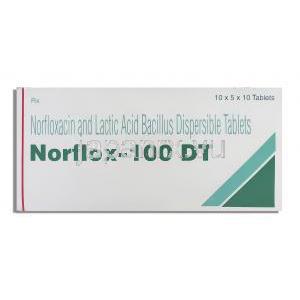 ノルフロックス DT Norflox DT. ノルフロキサシン 100mg 錠  （Okasa） 箱