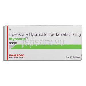 ミオゾン Myosone, ミオナール, エペリゾン 50mg 錠 （Macleods） 錠