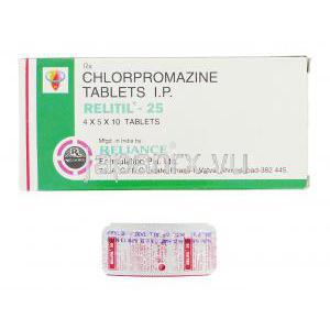 レリティル Relitil, ウインタミン ジェネリック, クロルプロマジン 25mg 錠 (LA Pharma)