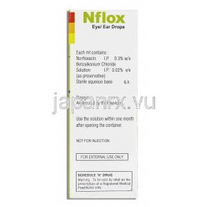 ノルフロキサシン, Norflox, 0.3% 10ML 点鼻 / 点眼液 (Cipla) 成分