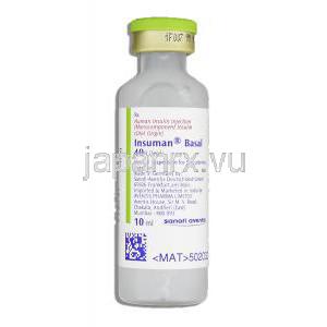 インスマン バサール Insuman Basal, 40IU /ml 注射 （サノフィアベンティス社） バイアル瓶
