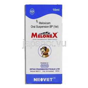 メロネックス Melonex, メロキシカム, メタカム ジェネリック 10ml 経口内服液薬 (Intas/Neovet) 箱