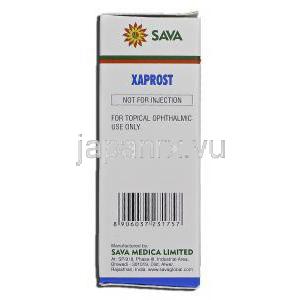 キサプロスト Xaprost, トラバタン ジェネリック, トラバプロスト 0.004% x 2.5 ml 点眼薬 (Sava medica) 製造者情