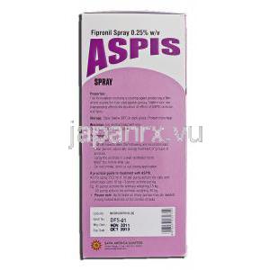 アスピス Aspis, フィプロニル, 0.25%, 250ml, スプレー 製造者情報