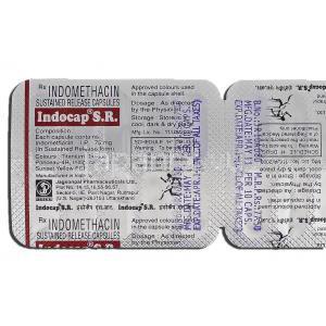 インドカプ持続型 Indocap Sustained Release, インテバン ジェネリック, インドメタシン, 75mg, カプセル 包