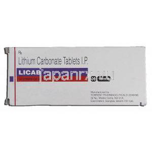 リカブ Licab, リーマス ジェネリック, 炭酸リチウム, 300mg, 錠 箱