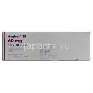 アンジコールSR Angicor SR, アイトロール ジェネリック, 硝酸イソソルビド, 60mg, 錠 箱側面