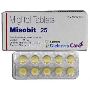 ミソビット25 Misobit 25, セイブル ジェネリック, ミグリトール 25mg, 錠