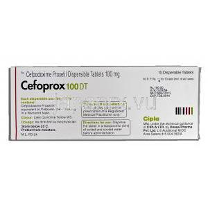 セフォプロックス Cefoprox, バナン ジェネリック (DT), セフポドキシム, 100mg, 錠 箱裏面