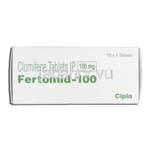 フェルトミッド-100 Fertomid-100, クロミッド ジェネリック, クロミフェン 100mg, 錠 箱