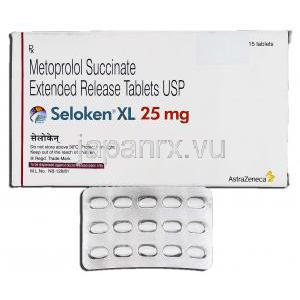 セロケンXL25 SelokenXL 25,  Toprol XL, セロケン/ロプレソール ジェネリック, 25mg, 錠