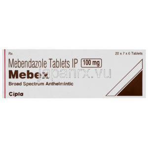 メベンダゾール, Mebex 100 mg錠 (Cipla)