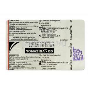 ソマジナ OD, シチコリン, 1000 mg, 錠 包装裏面