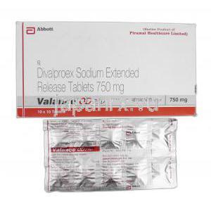 バランスOD750 Valance OD 750, デパコテ ジェネリック, ジバルプロエクスナトリウム XR, 750 mg, 錠