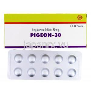 ピジョン30 Pigeon 30, アクトス ジェネリック, ピオグリタゾン 30mg 錠