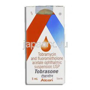 トブラゾン Tobrasone, フルオロメトロン /  トブラマイシン配合, FML-T,  5ml 点眼薬 (Alcon) 箱
