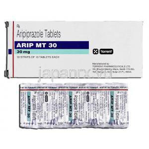 アリップMT30 Arip MT 30, アビリファイ ジェネリック, アリピプラゾール 30mg, 錠 