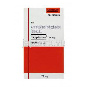 トリプトマーTryptomer、ジェネリックエラビル、アミトリプチリン塩酸塩75mg　箱