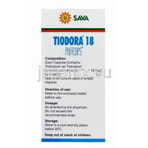 チオドラ18　Tiodora18、ジェネリックスピリーバ、チオトロピウム臭化物18mcg　箱面製造情報
