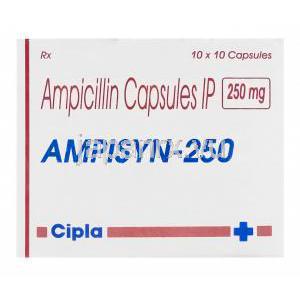 アンピシン　Ampisyn-250、ジェネリックオム二ペン　Omnipen250、アンピシリン250mg　箱