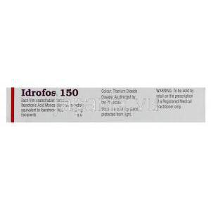 イバンドロン酸（ボニバ ジェネリック）, Idrofos, 150MG 錠 (Sun pharma) 成分