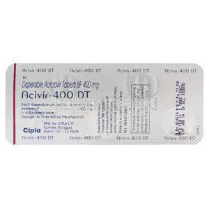 Generic  Zovirax, Acyclovir 400 mg 情報