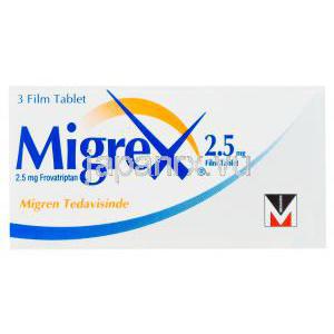  ミグレックス　Migrex、フロバトリプタン 2.5mg　箱