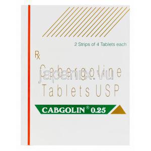 Cabgolin 0.25、ジェネリックドスティネックス　Dostinex、カベルゴリン　0.25mg　箱