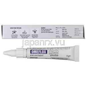 オメフロックス，オクフロックスジェネリック，オフロキサシン 0.3% 5g　眼用軟膏　使用方法