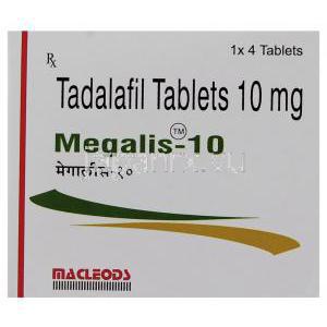 メガリス（シアリス ジェネリック）, Megalis, 10mg 錠 Macleods Pharma（インド）製　箱