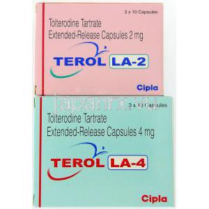 テロルLA, 酒石酸トルテロジン 1 mg 2MG	 カプセル(Cipla)