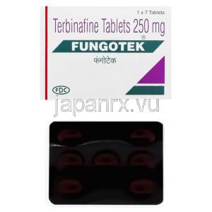 ファンゴテク, ルビナフィン 250 mg (錠と箱)