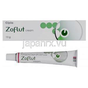 フルチカゾン（ジェネリック・クチベート）, Zoflut, 0.05% 10gm クリーム (GSK)