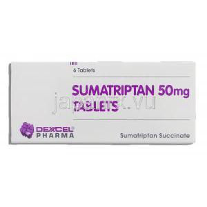 スマトリプタン  Sumatriptan 50mg 錠 (Dexcel) 箱