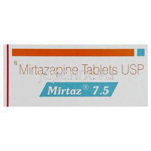 ミルタス, ミルタザピン 7.5 mg （Mirtaz） 箱