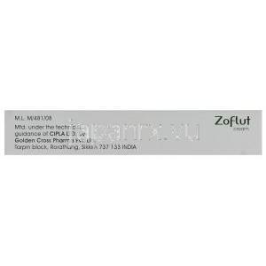 ゾフルット, フルチカゾン, Zoflut, 0.05% 10gm クリーム  箱