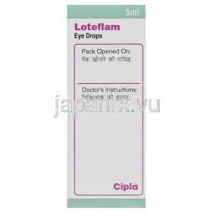 エタボン酸ロテプレドノール（ロテマックス ジェネリック）, Loteflam, 0.5%  点眼薬 (Cipla) 箱