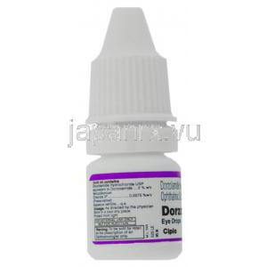 ドルゾラミド（トルソプトジェネリック）, Dorzolamide 点眼薬 (Cipla) 薬瓶 成分