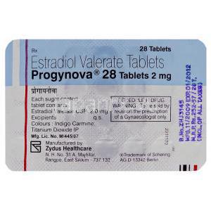 プロギノバ（エストラジオール吉草酸エステル） 2 mg 錠 （Schering） 包装
