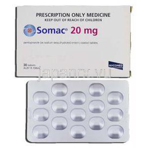 ソマック20 Somac 20, パントプラゾール 20mg, 錠