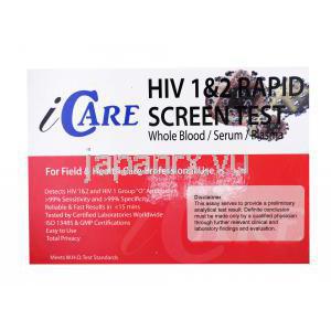 i Care HIV(エイズ)検査キット,　箱表面情報