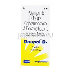 オクポール Dx,ポリミキシンB硫酸塩/ クロラムフェニコール配合 点眼薬,5ml,箱表面
