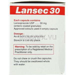 ランソプラゾール（スタンゾームジェネリック）, Lansec, 30 mg箱 成分
