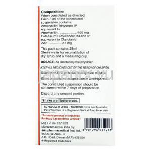 モックスクラフ 457mg 経口懸濁液 (アモキシシリン/ クラブラン酸) 服用方法