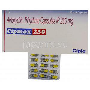 シプモックス Cipmox （アモリン ジェネリック） アモキシシリン 250mg カプセル (Cipla)