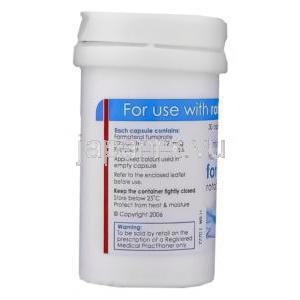 フマル酸ホルモテロール, Foratec, 12mcg 吸入剤 (Cipla) 容器