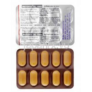 メトフィックス XL (メトホルミン) 1000mg 錠剤