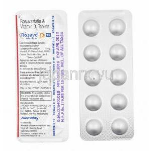 ロセーブ D (ロスバスタチン/ ビタミンD3) 10mg 錠剤