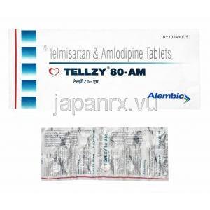 テルジー AM (テルミサルタン/ アムロジピン) 80mg 箱、錠剤